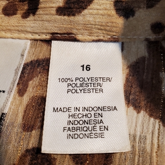 0038. Alfred Dunner ~ Leopord Print ~ Lightweight Blouse ~ 16 - Picture 11 of 11